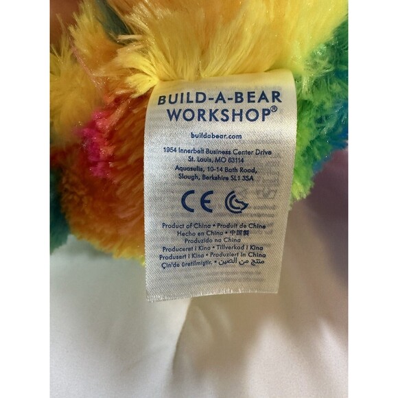 Vtg Build-A-Bear Rainbow Sloth Plush Soft Toy Stuffed Animal BABW Retired - Picture 9 of 11